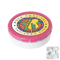 Round click plastic pot with sugar free mints CX0141_017 (Pink)