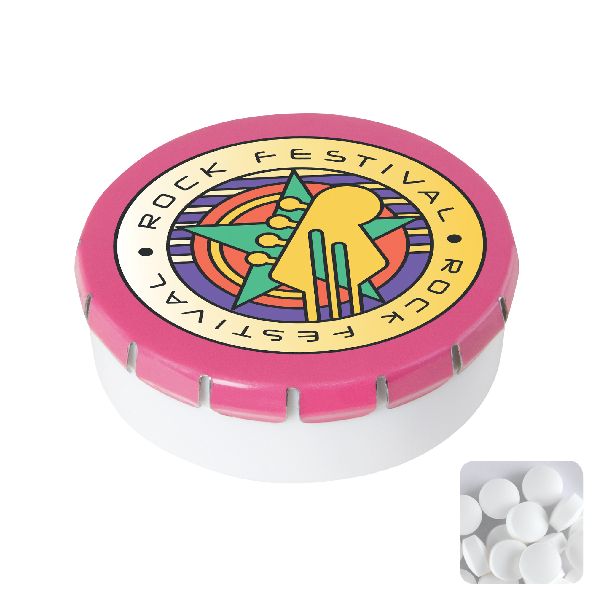 Picture of Round click plastic pot with sugar free mints