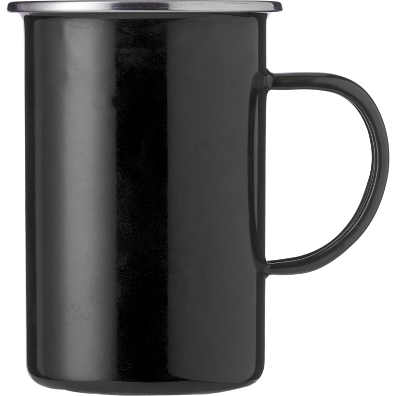 Enamelled steel mug (550ml) 1014857_001 (Black)
