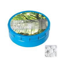 Round click tin with dextrose mints CX0130_018 (Light blue)