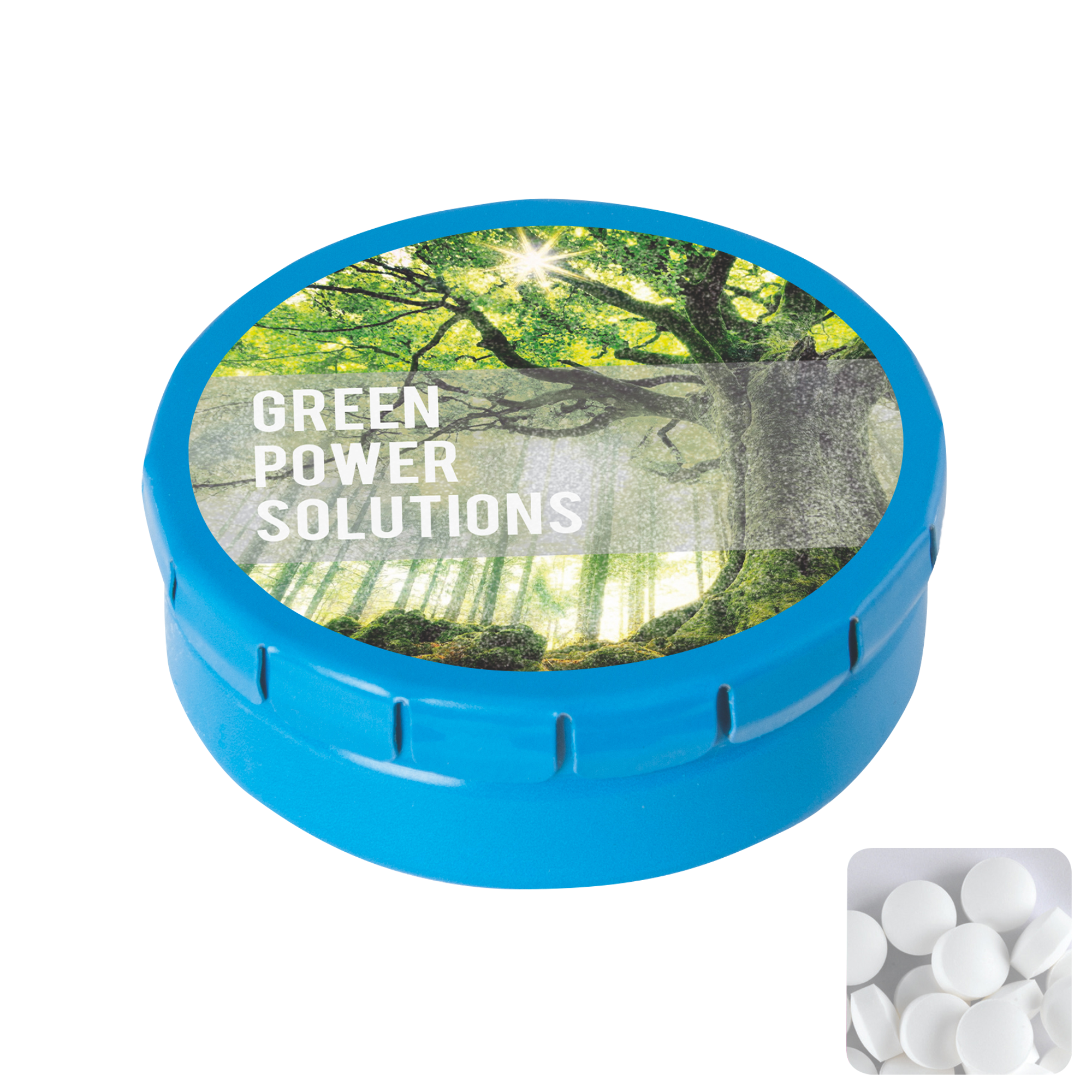 Picture of Round click tin with dextrose mints