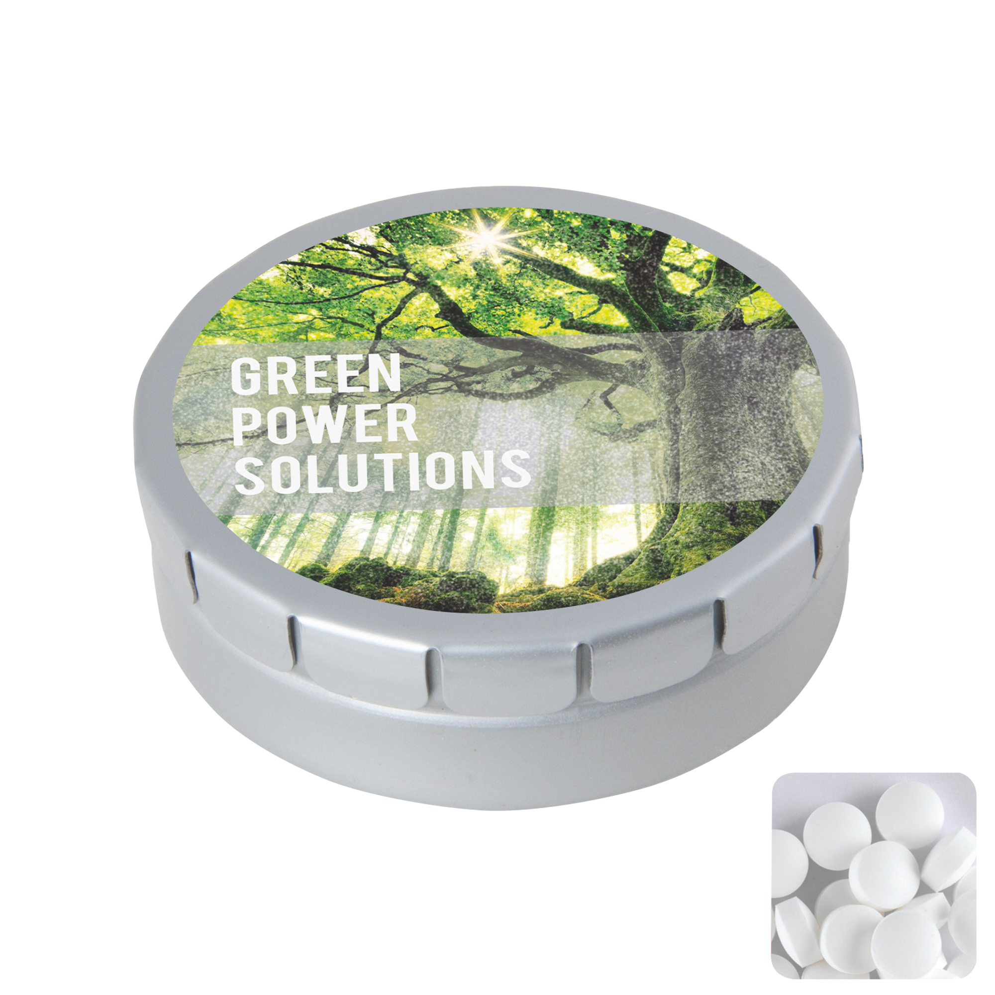 Picture of Round click tin with dextrose mints