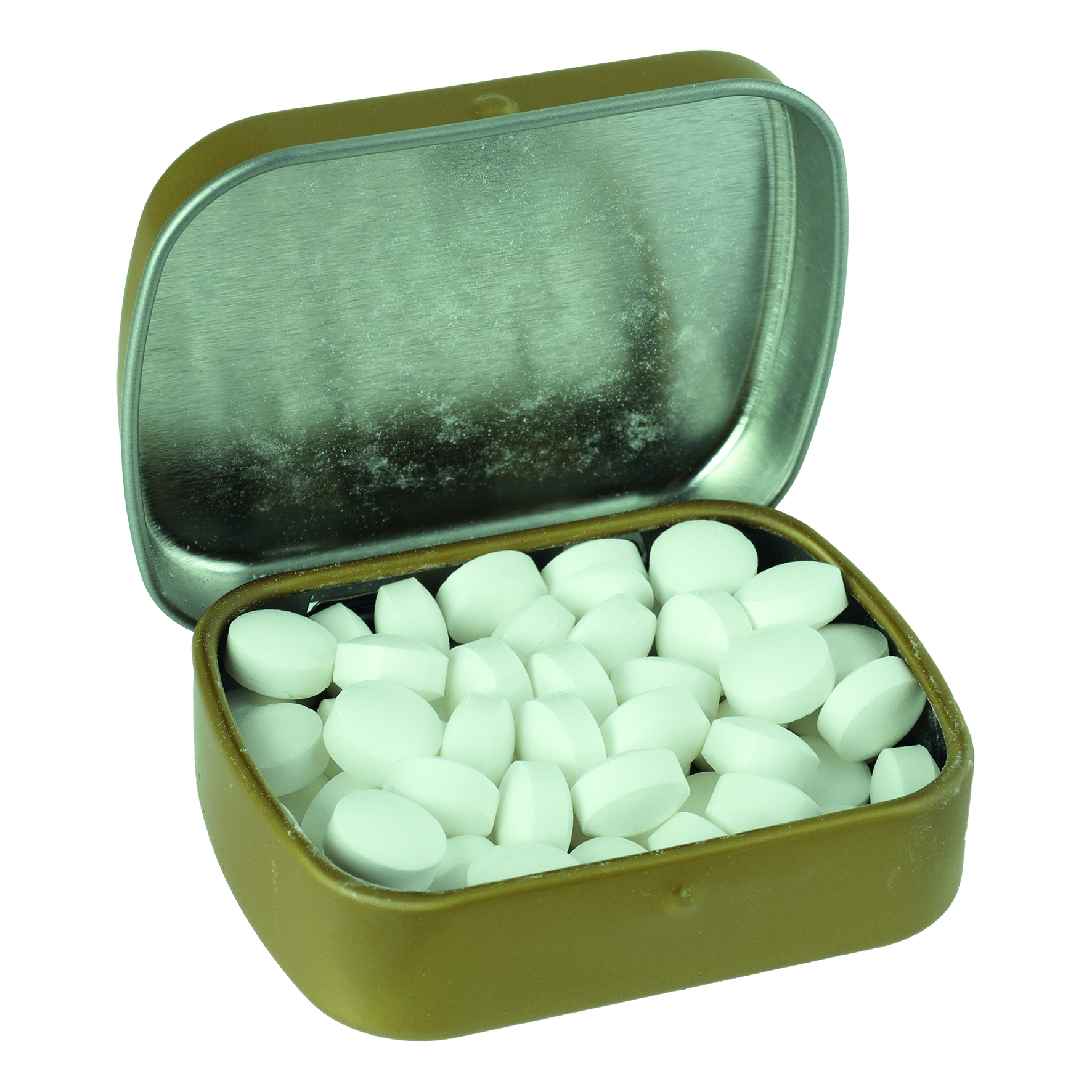 Picture of Flat hinged tin with dextrose mints