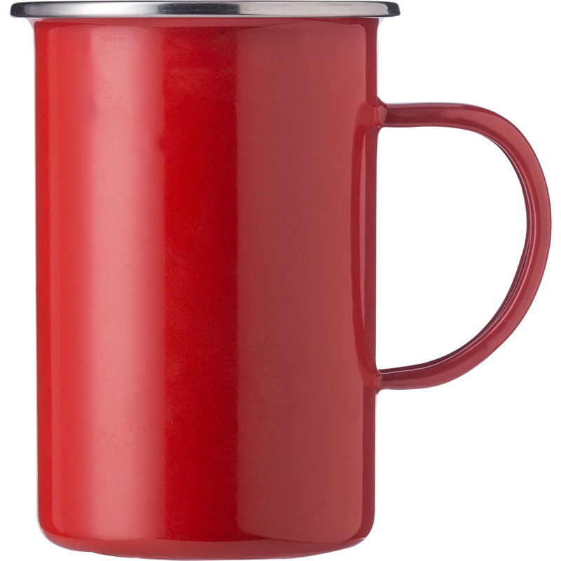 Enamelled steel mug (550ml) 1014857_008 (Red)
