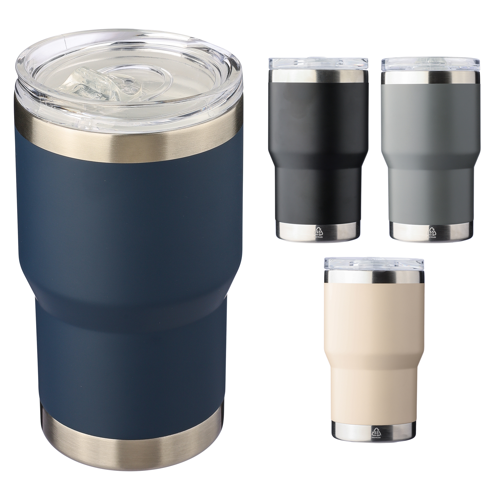Picture of Recycled stainless steel double walled travel mug (350ml)