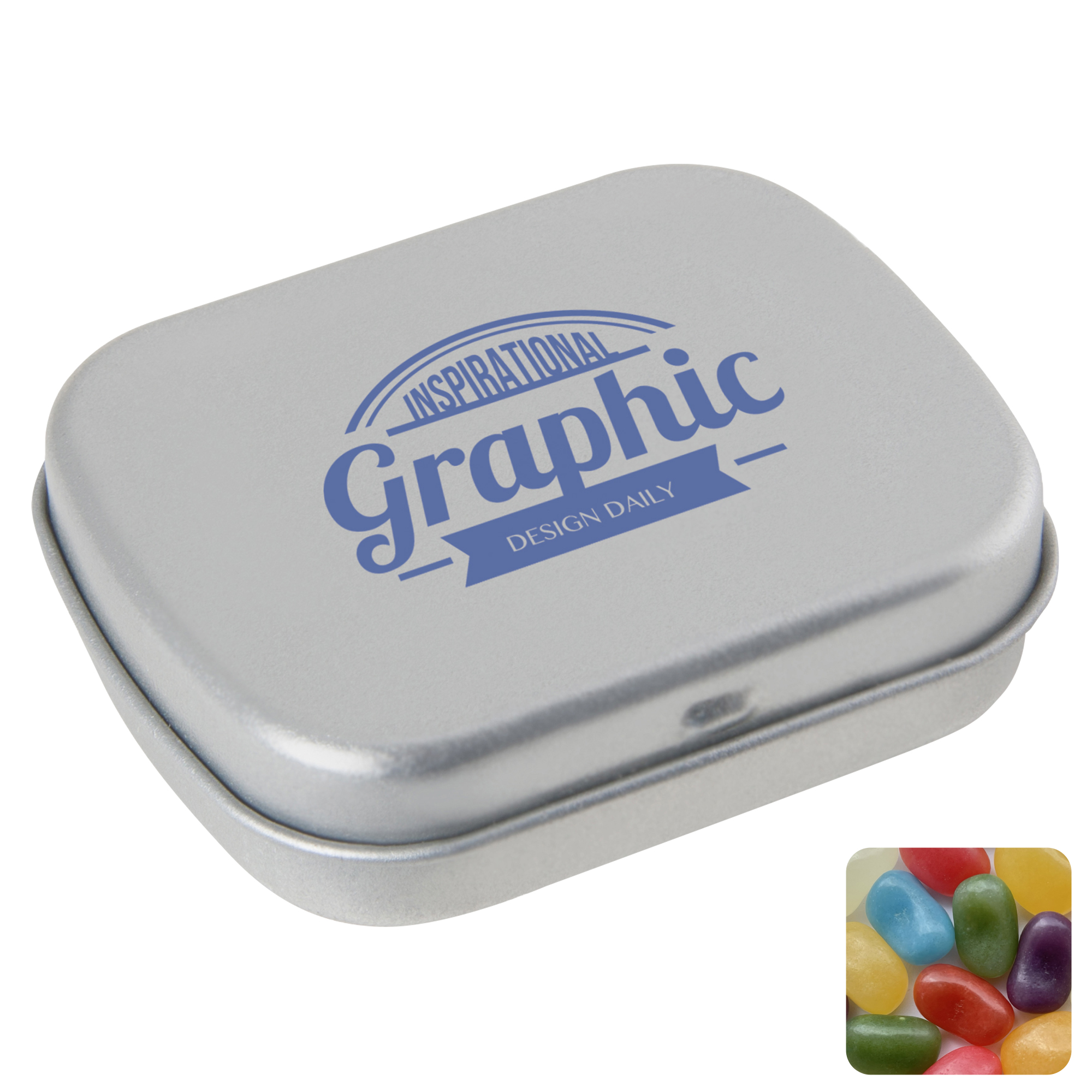 Picture of Flat hinged tin with jelly beans