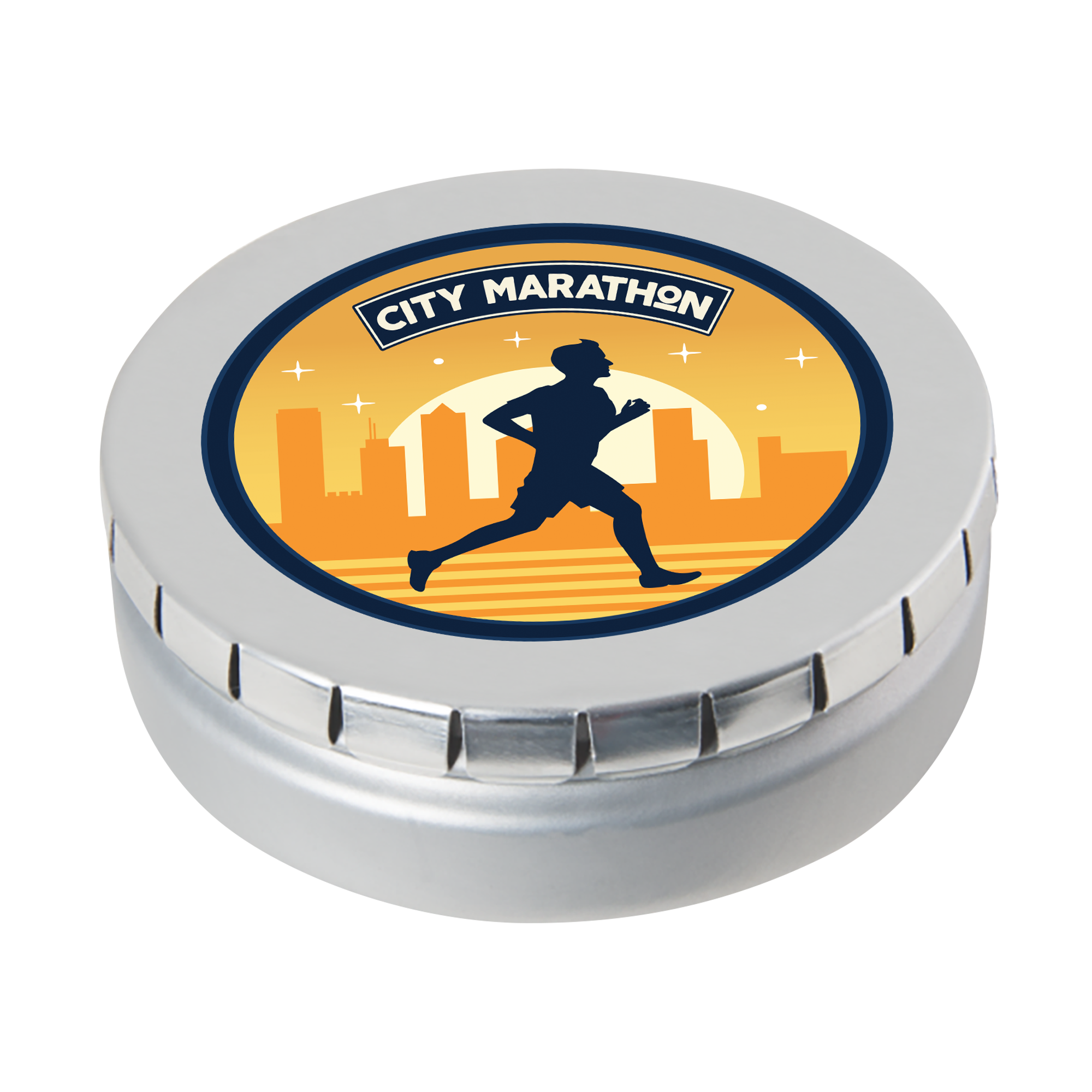 Picture of Large round click tin with dextrose mints