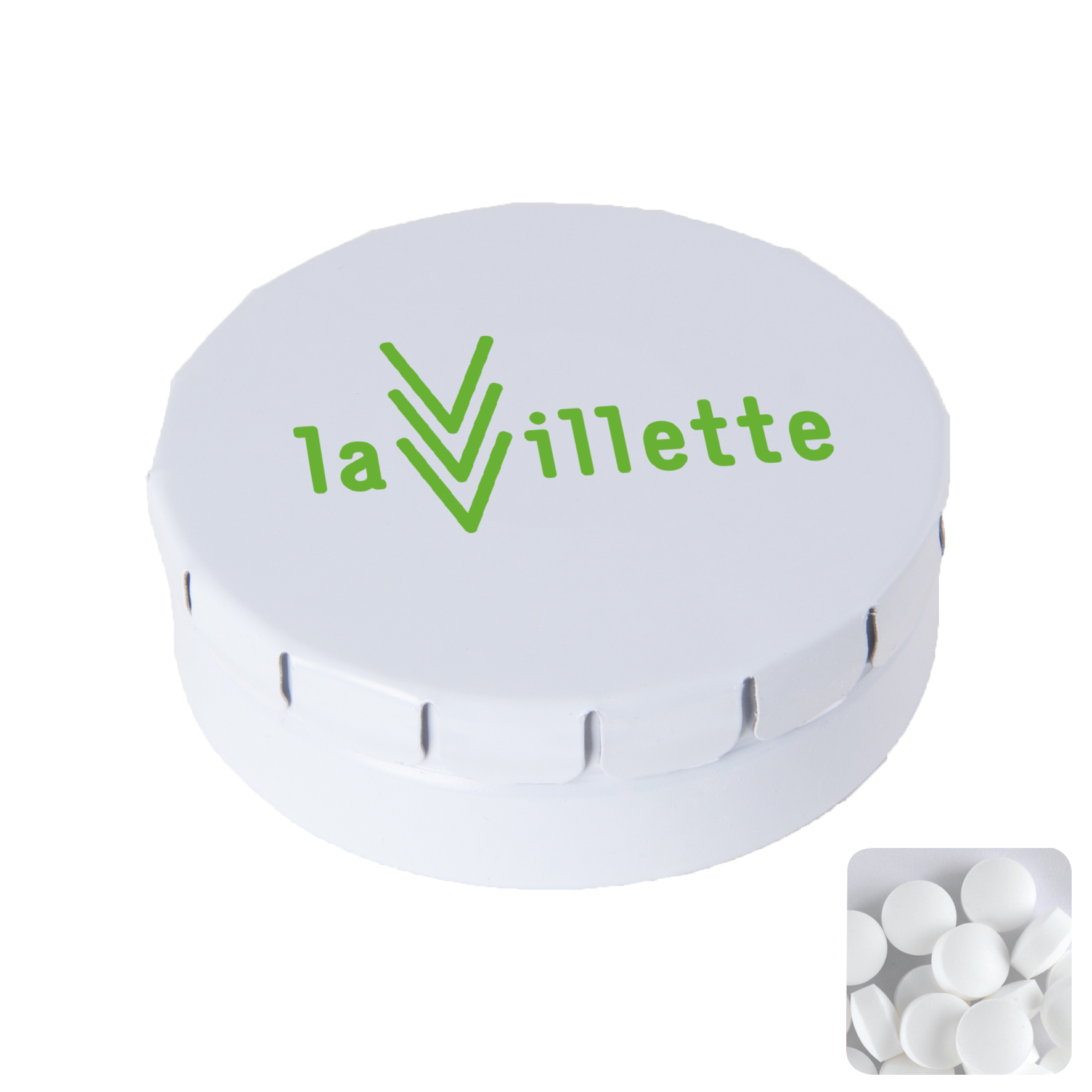 Picture of Round click tin with dextrose mints