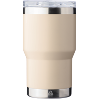 Recycled stainless steel double walled travel mug (350ml) 1267375_357 (Beige)