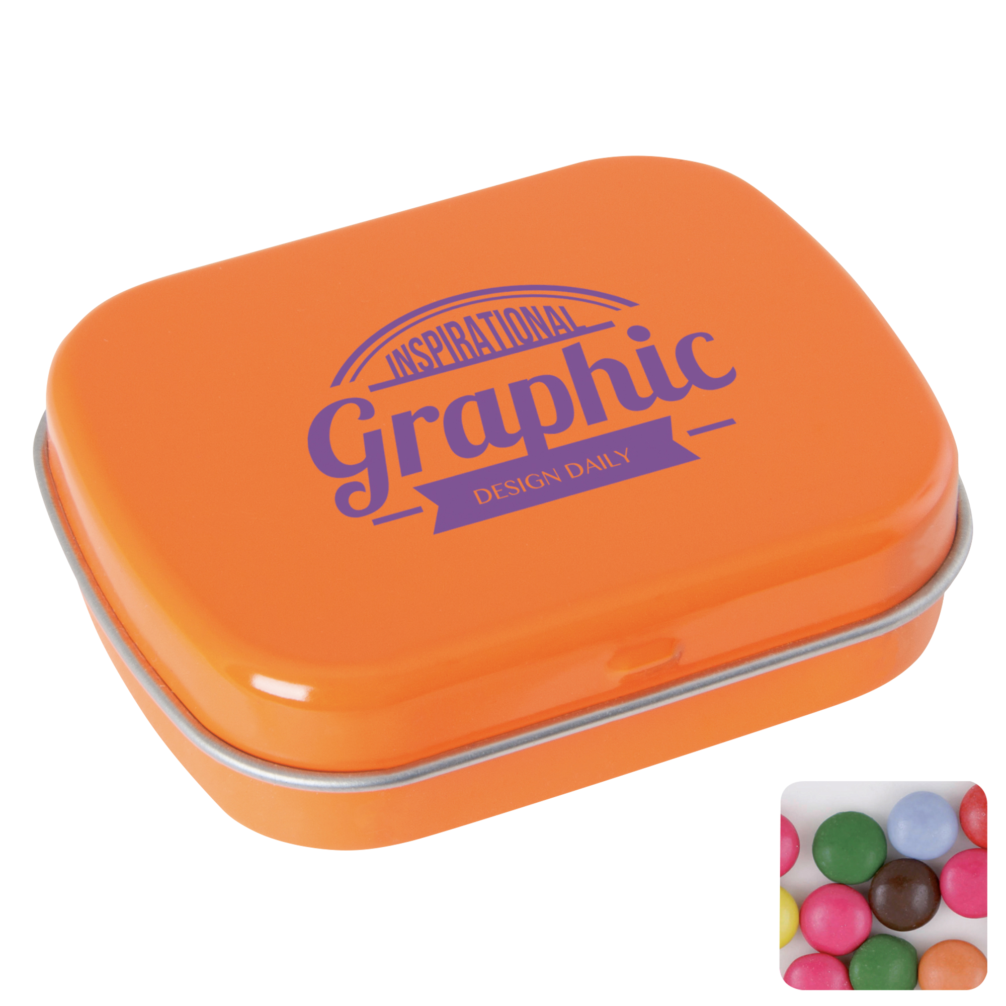 Picture of Flat hinged tin with choco's