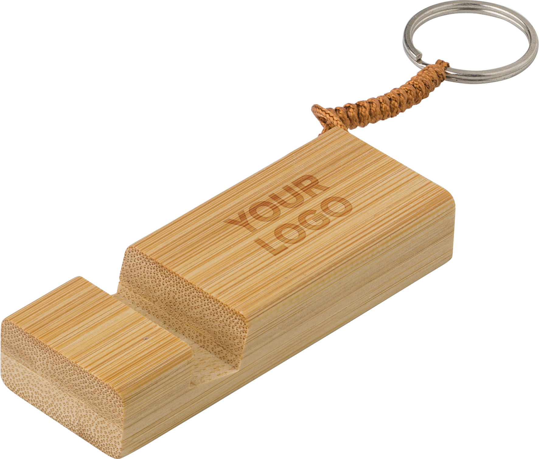 Picture of Bamboo phone stand keyring