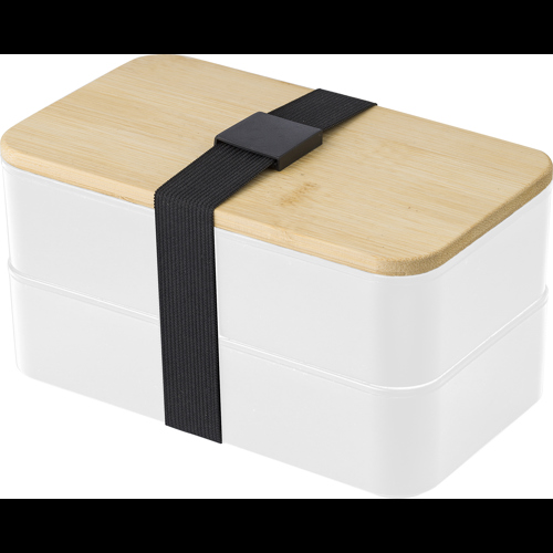 Double lunch box with Bamboo lid