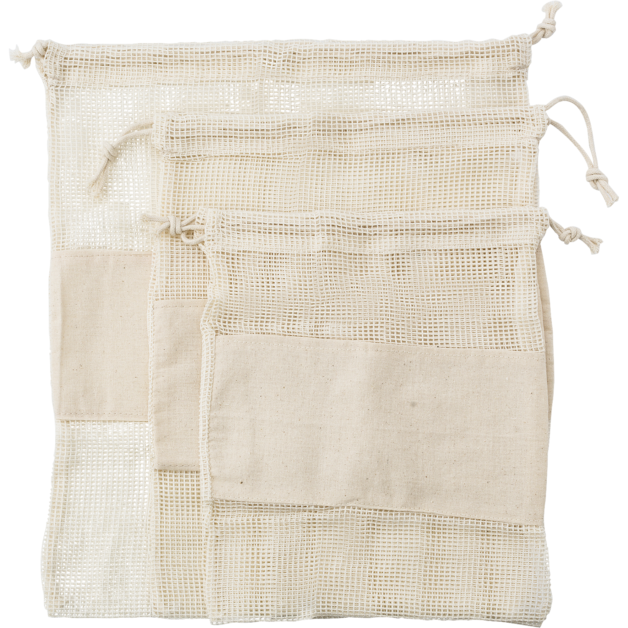 Picture of Natural cotton drawstring mesh bags