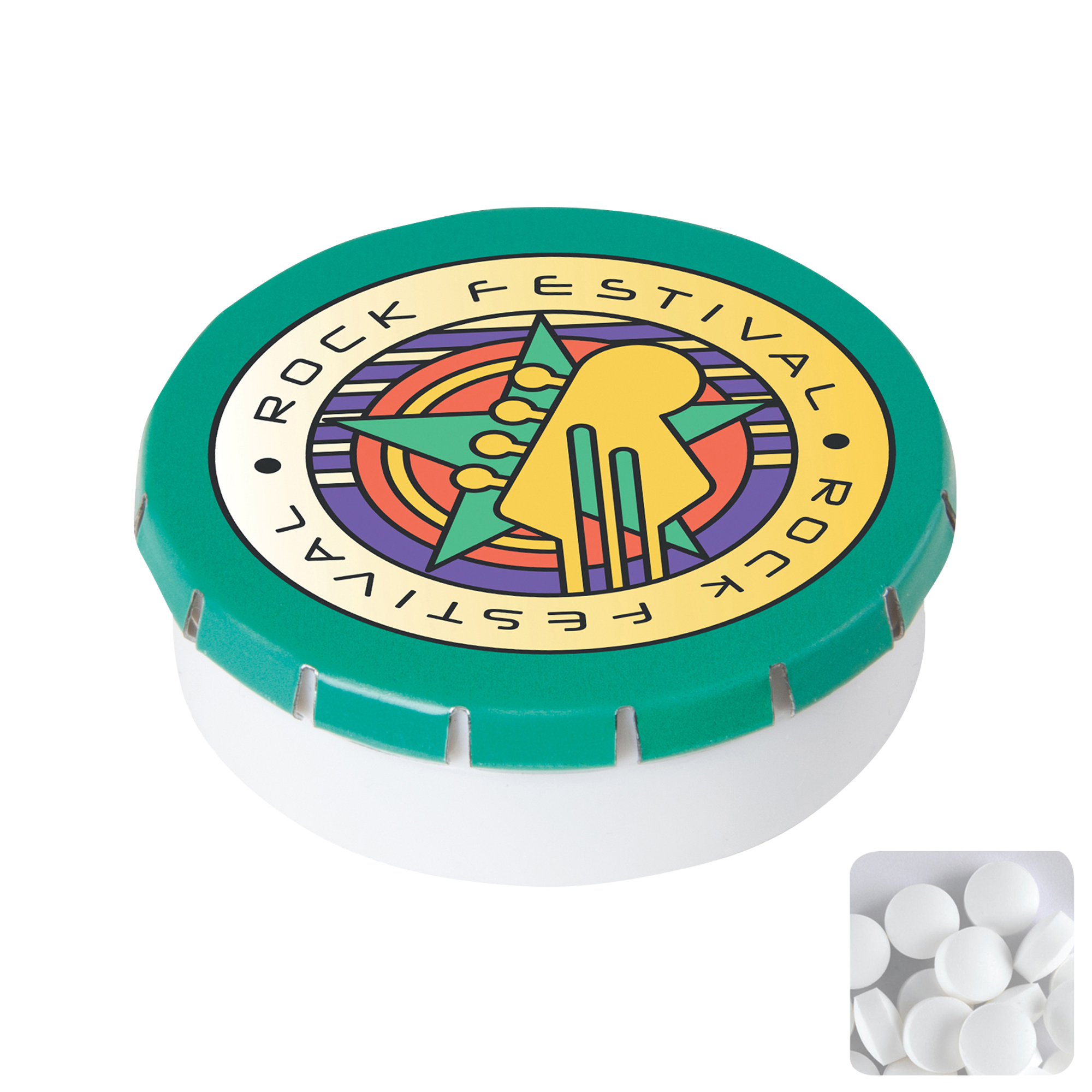 Picture of Round click plastic pot with sugar free mints