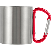 Stainless steel double walled travel mug (185ml) 8245_008 (Red)