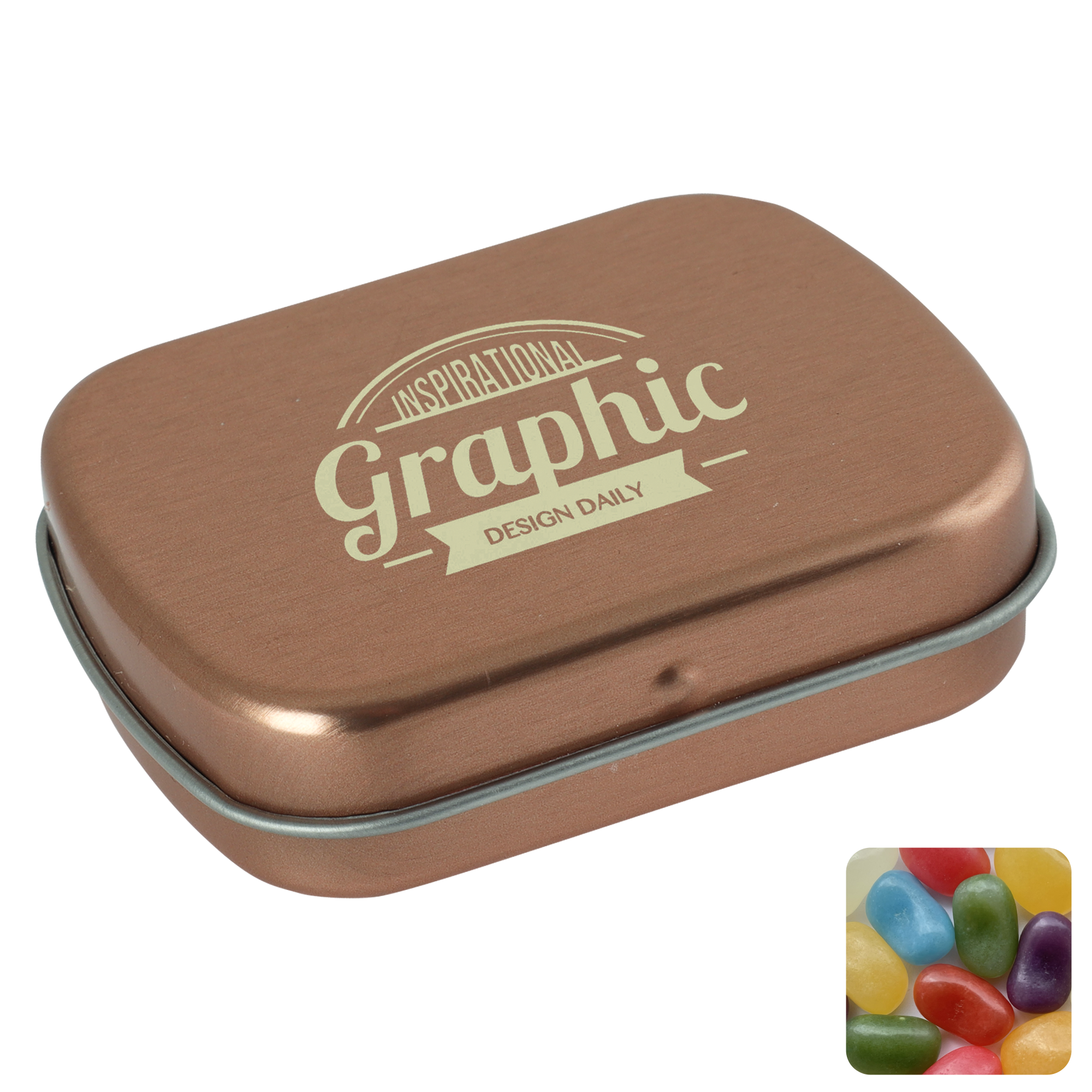 Picture of Flat hinged tin with jelly beans