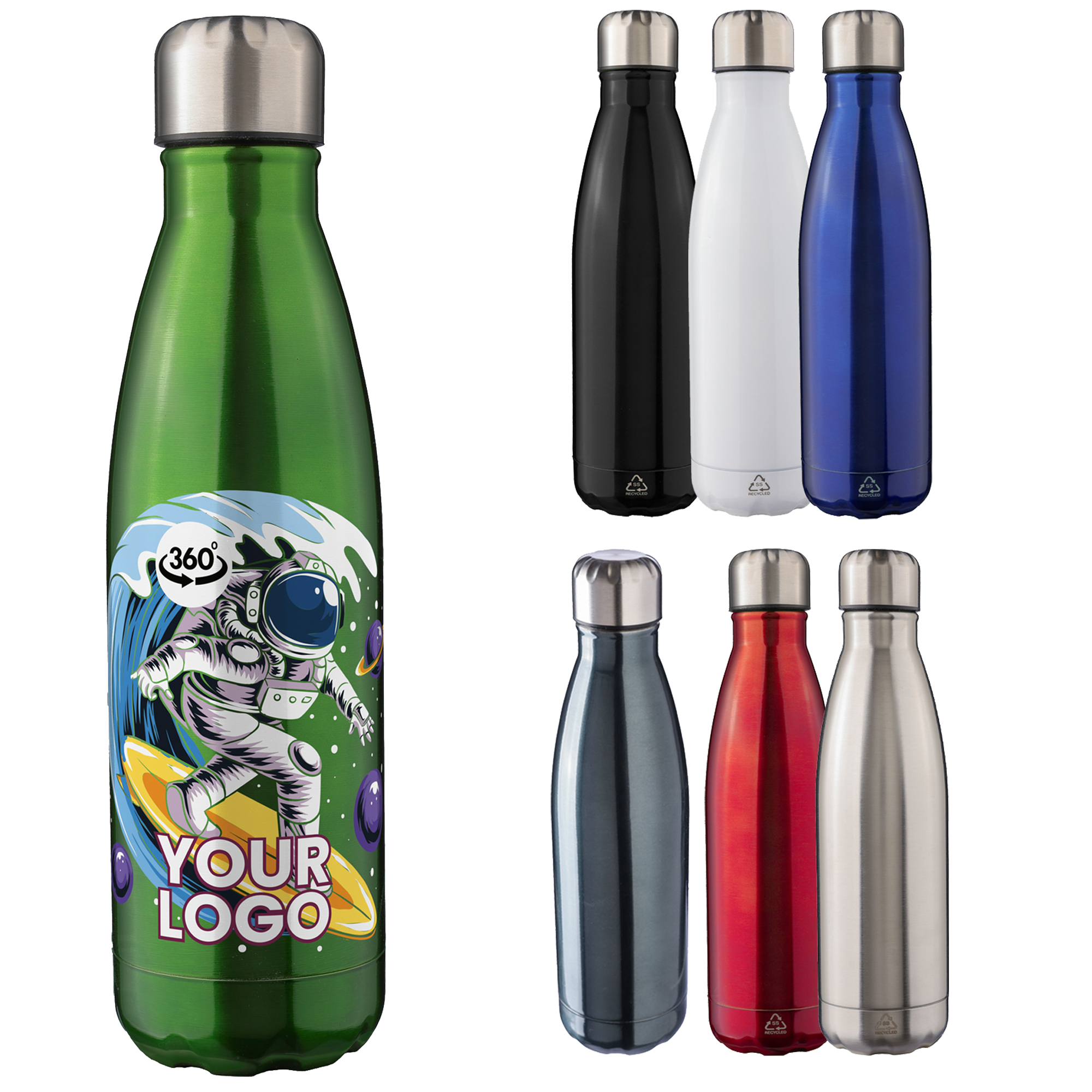 Picture of Recycled stainless steel double walled bottle (500ml)