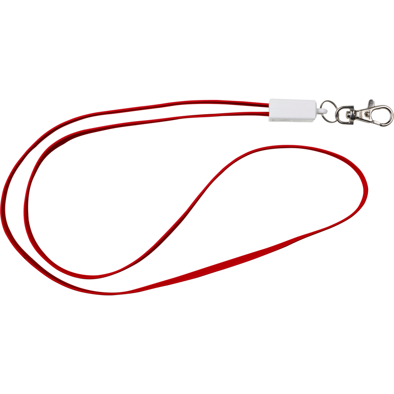 Lanyard and charging cable 8451_008 (Red)