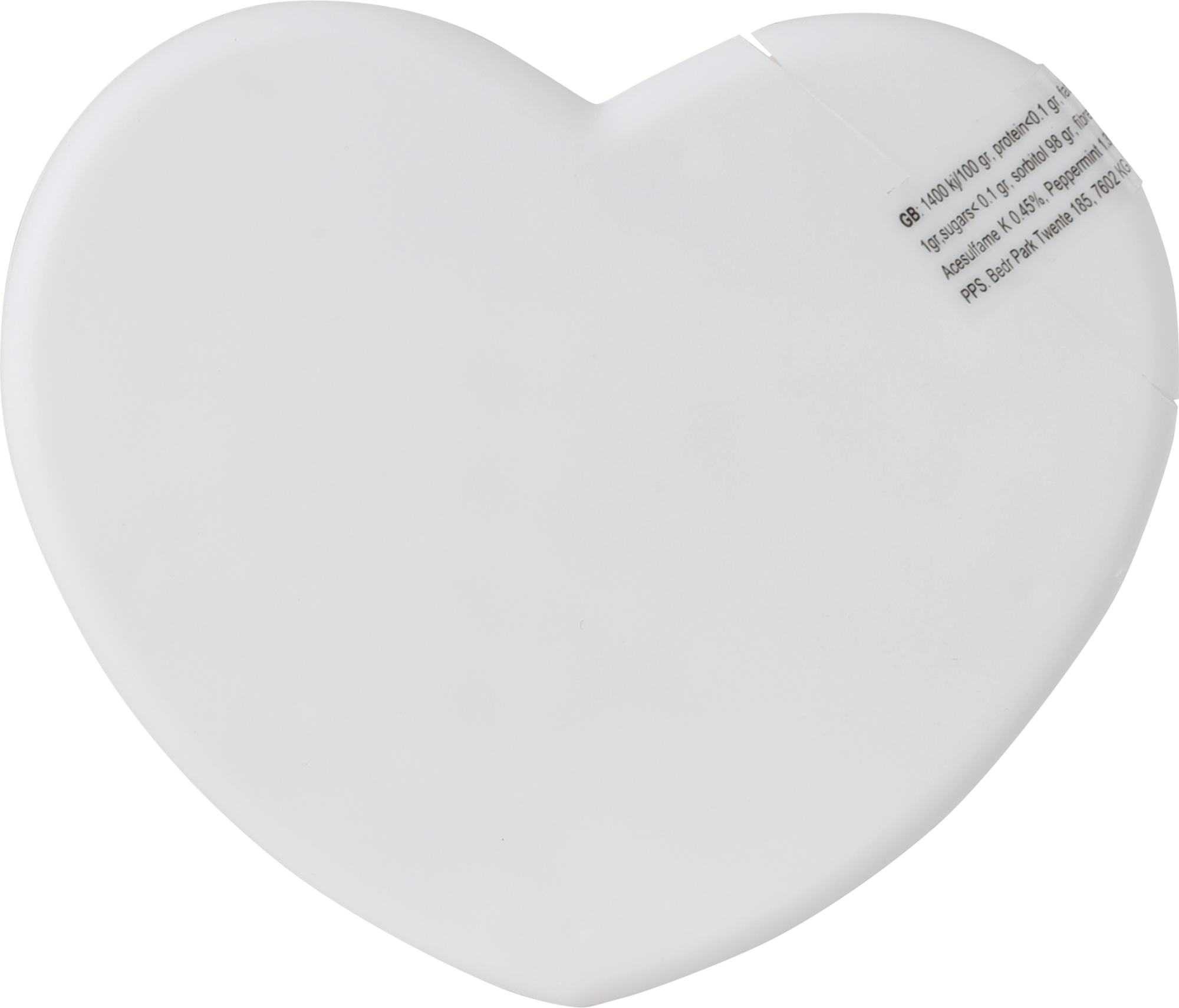 Picture of Heart mint card with sugar free mints