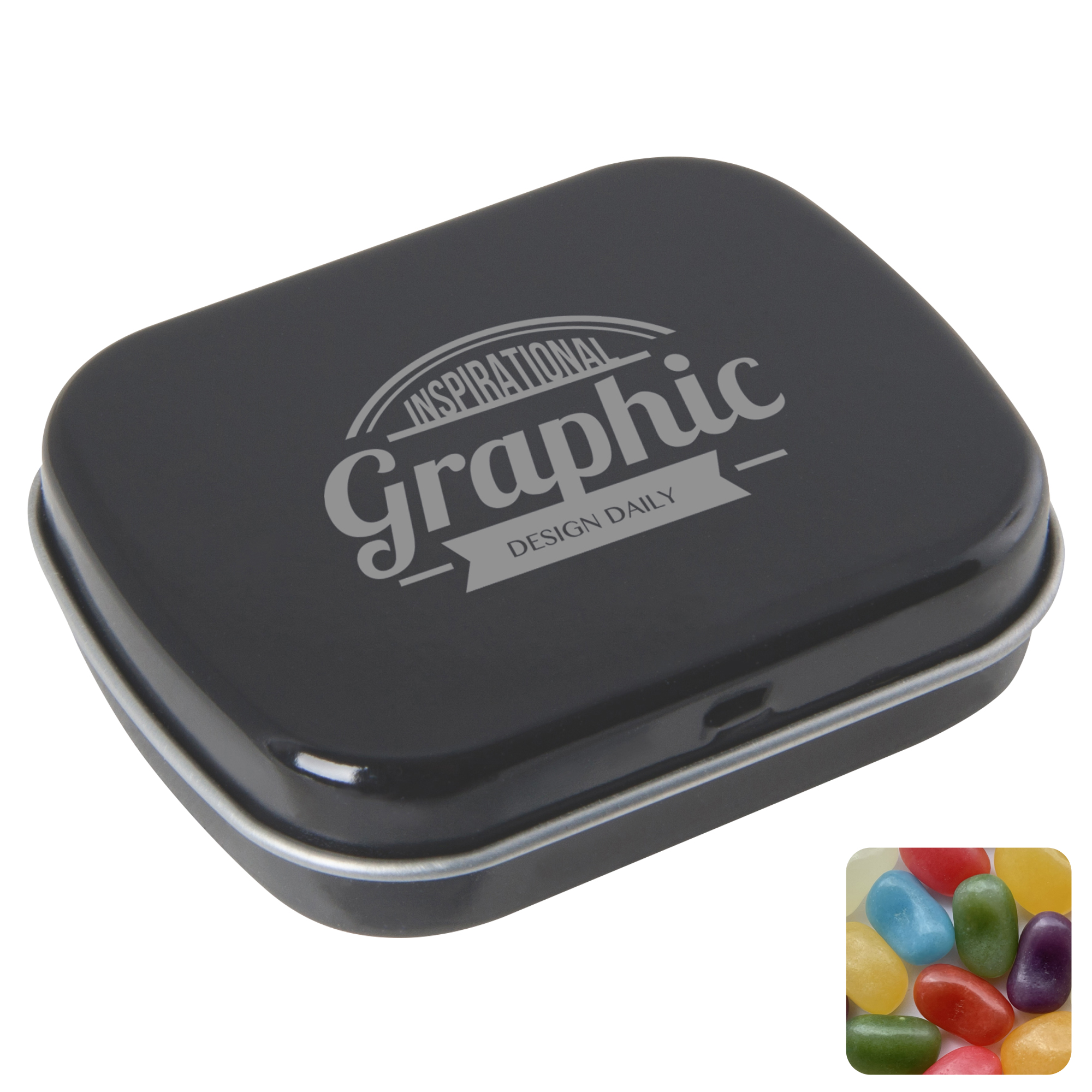 Picture of Flat hinged tin with jelly beans