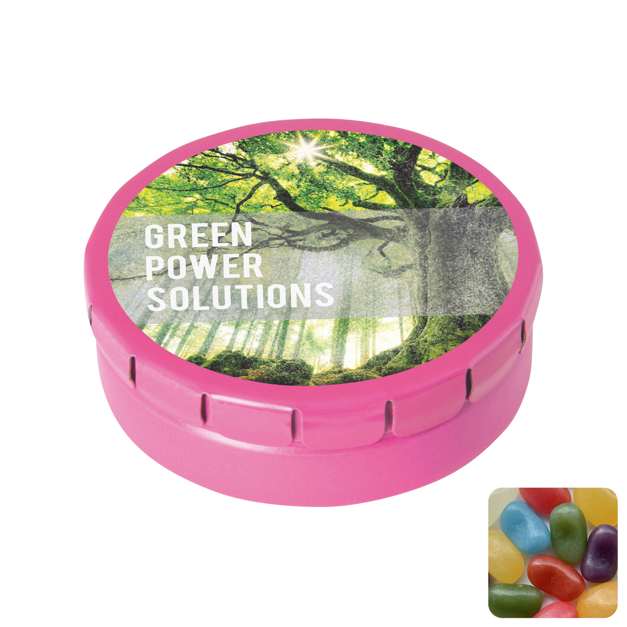 Picture of Round click tin with jelly beans