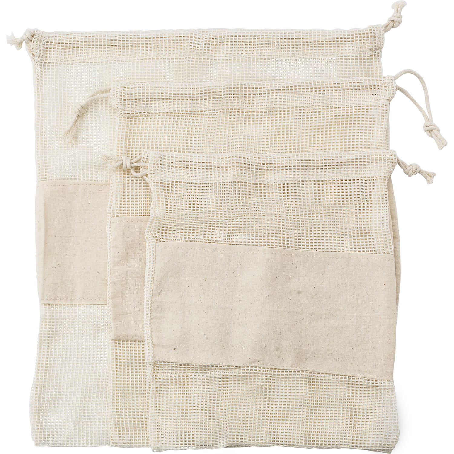 Picture of Natural cotton drawstring mesh bags