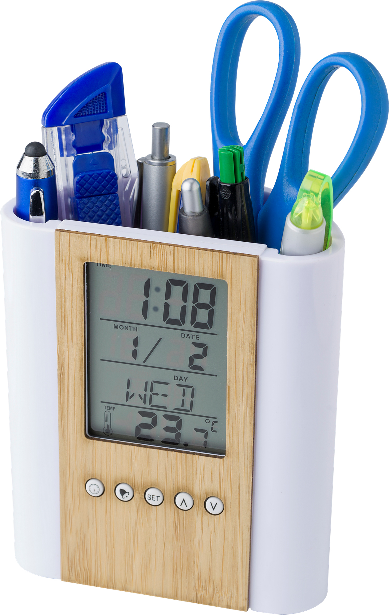 Picture of Bamboo clock and  pen holder