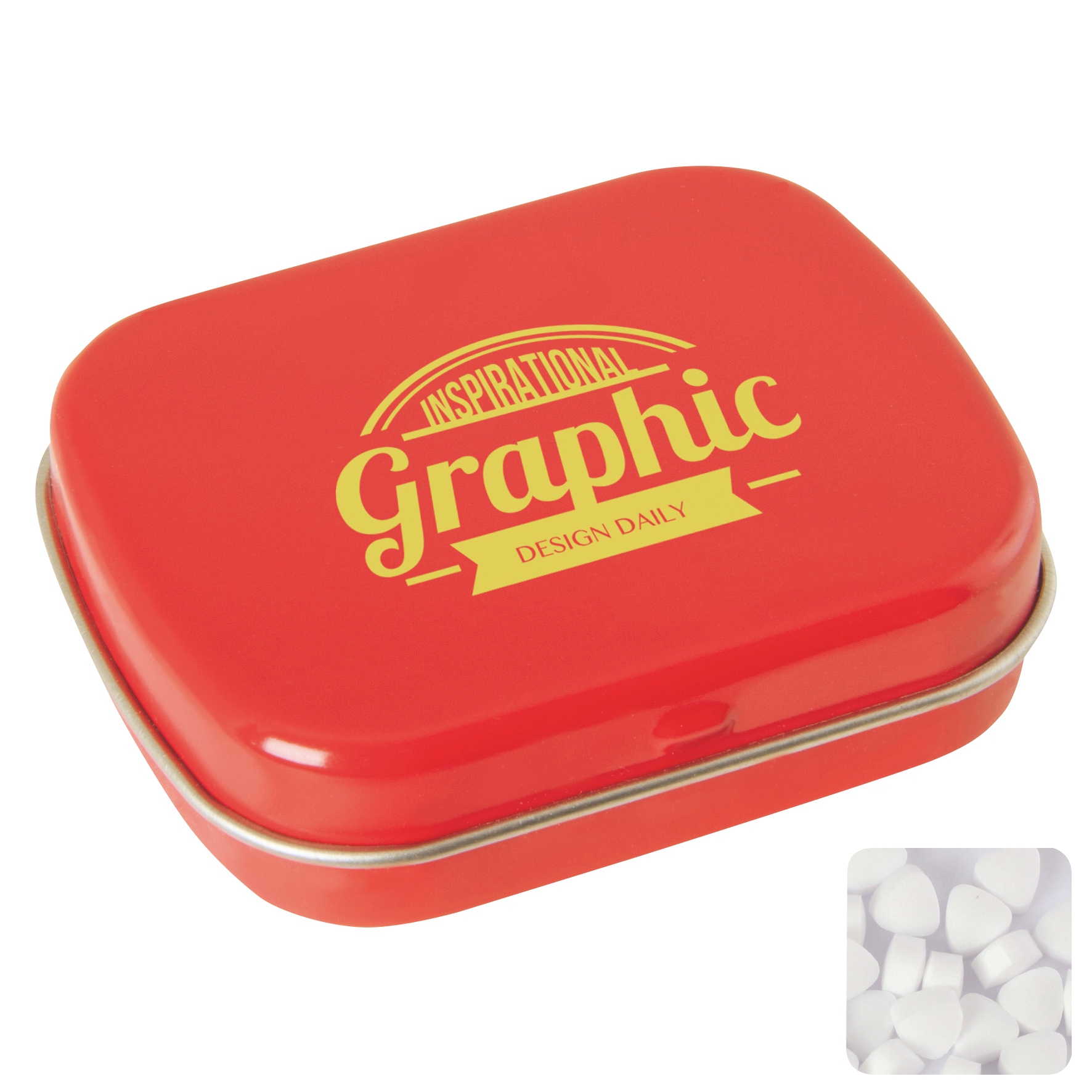 Picture of Flat hinged tin with sugar free mints