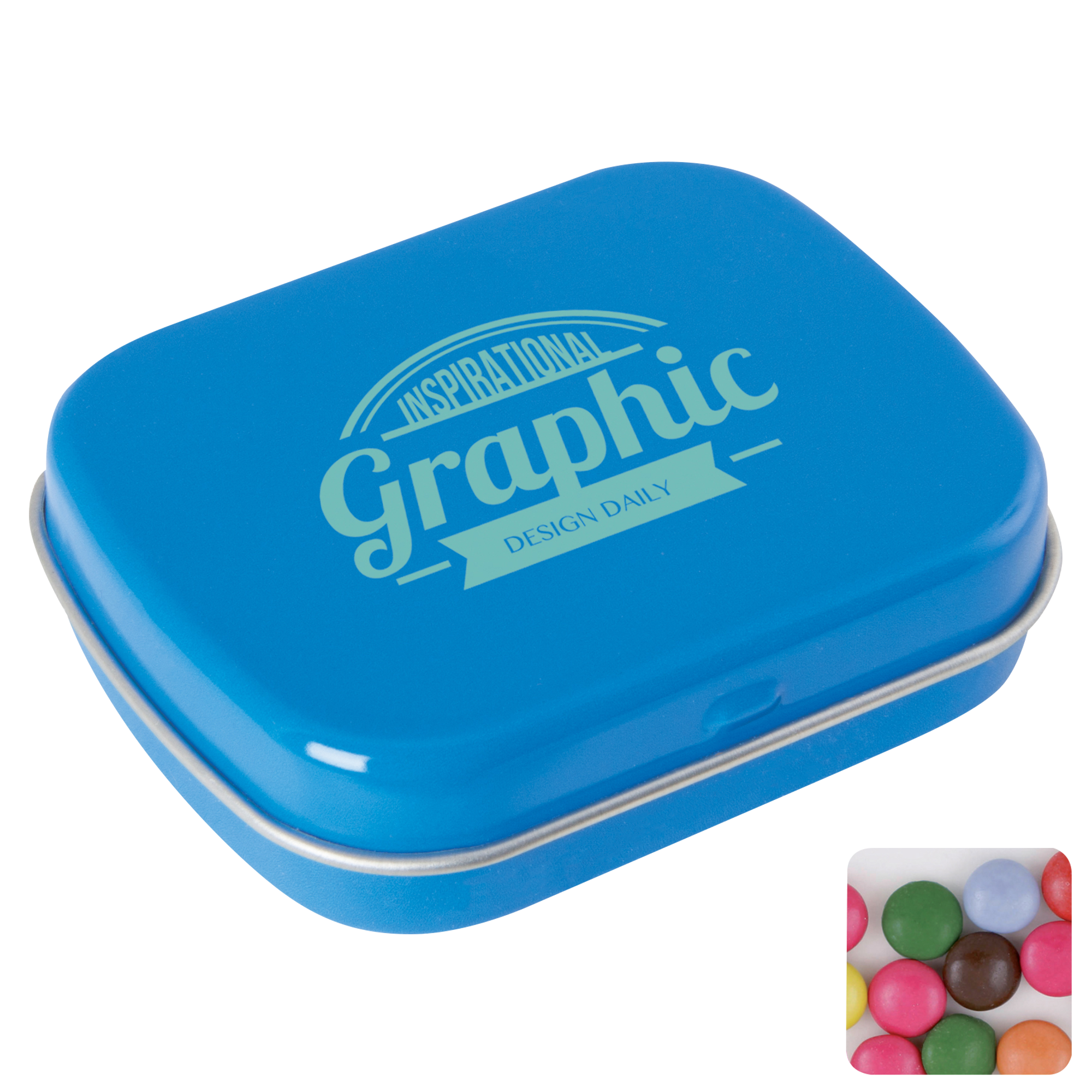 Picture of Flat hinged tin with choco's