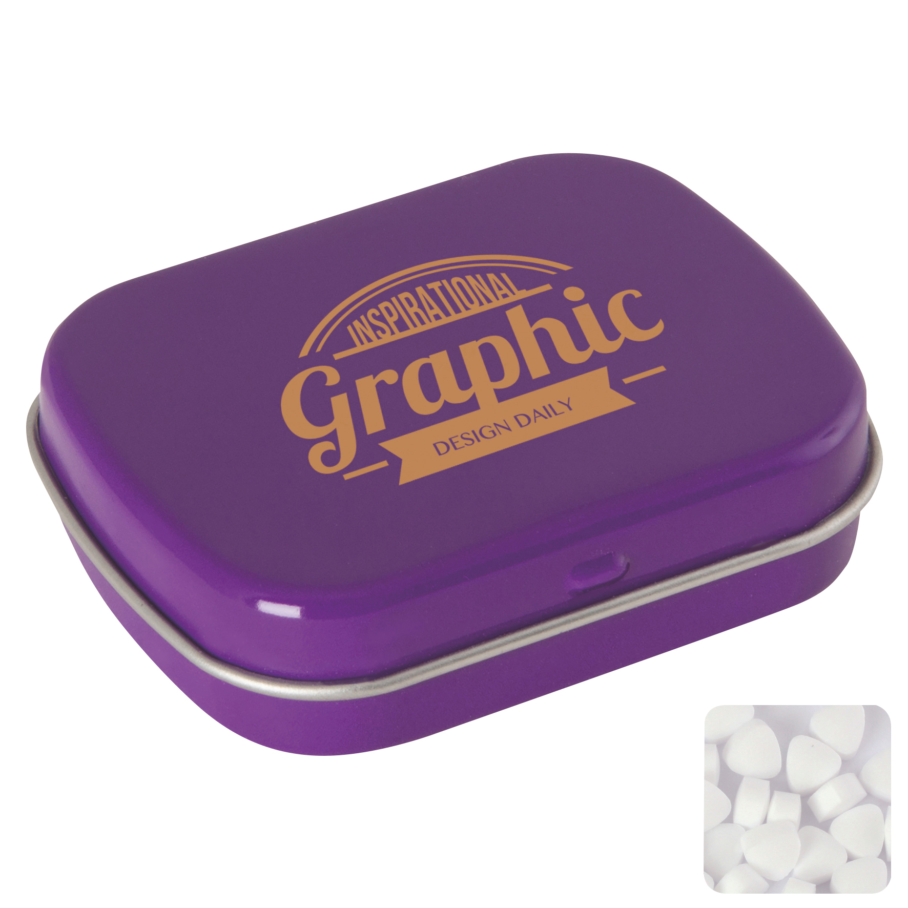 Picture of Flat hinged tin with sugar free mints