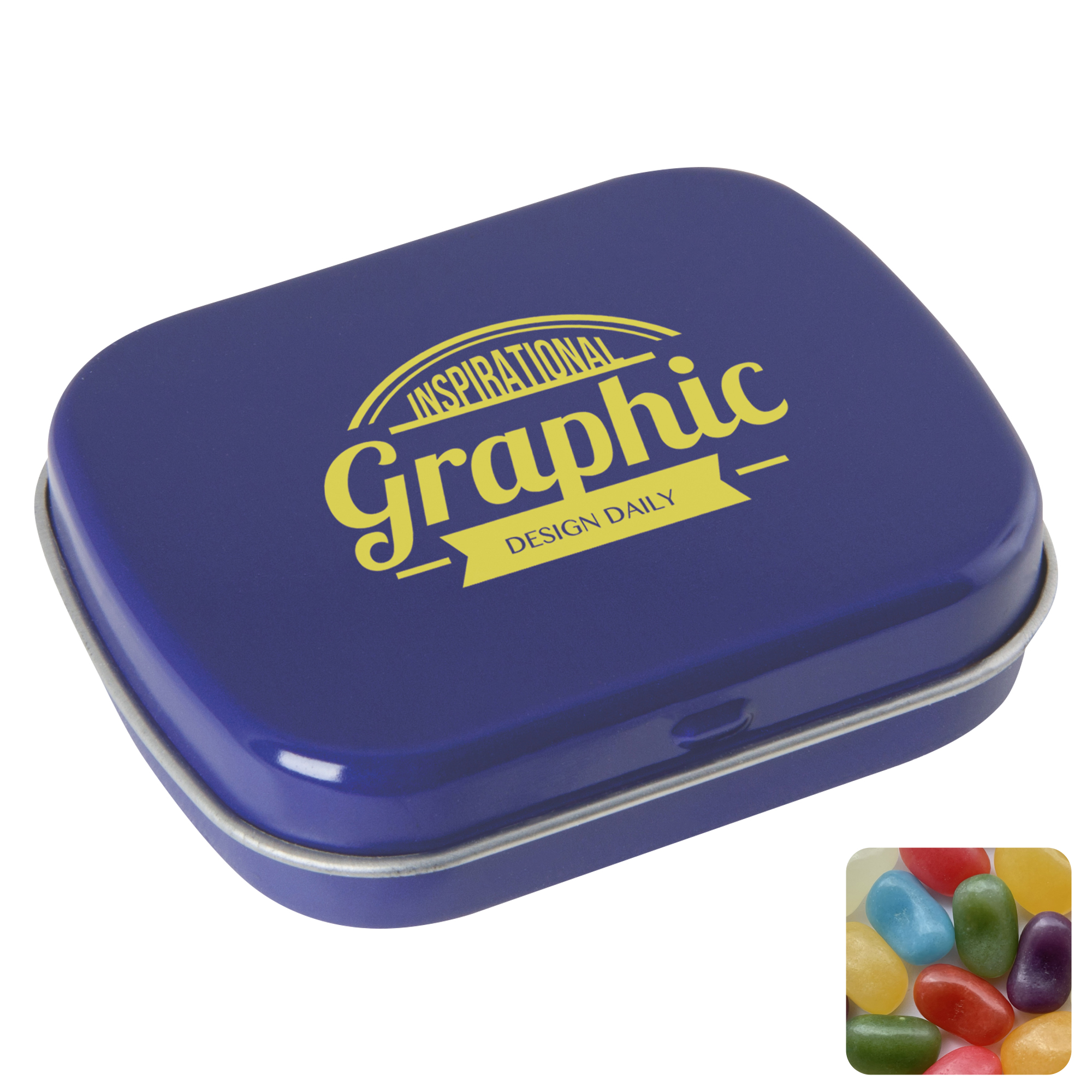 Picture of Flat hinged tin with jelly beans