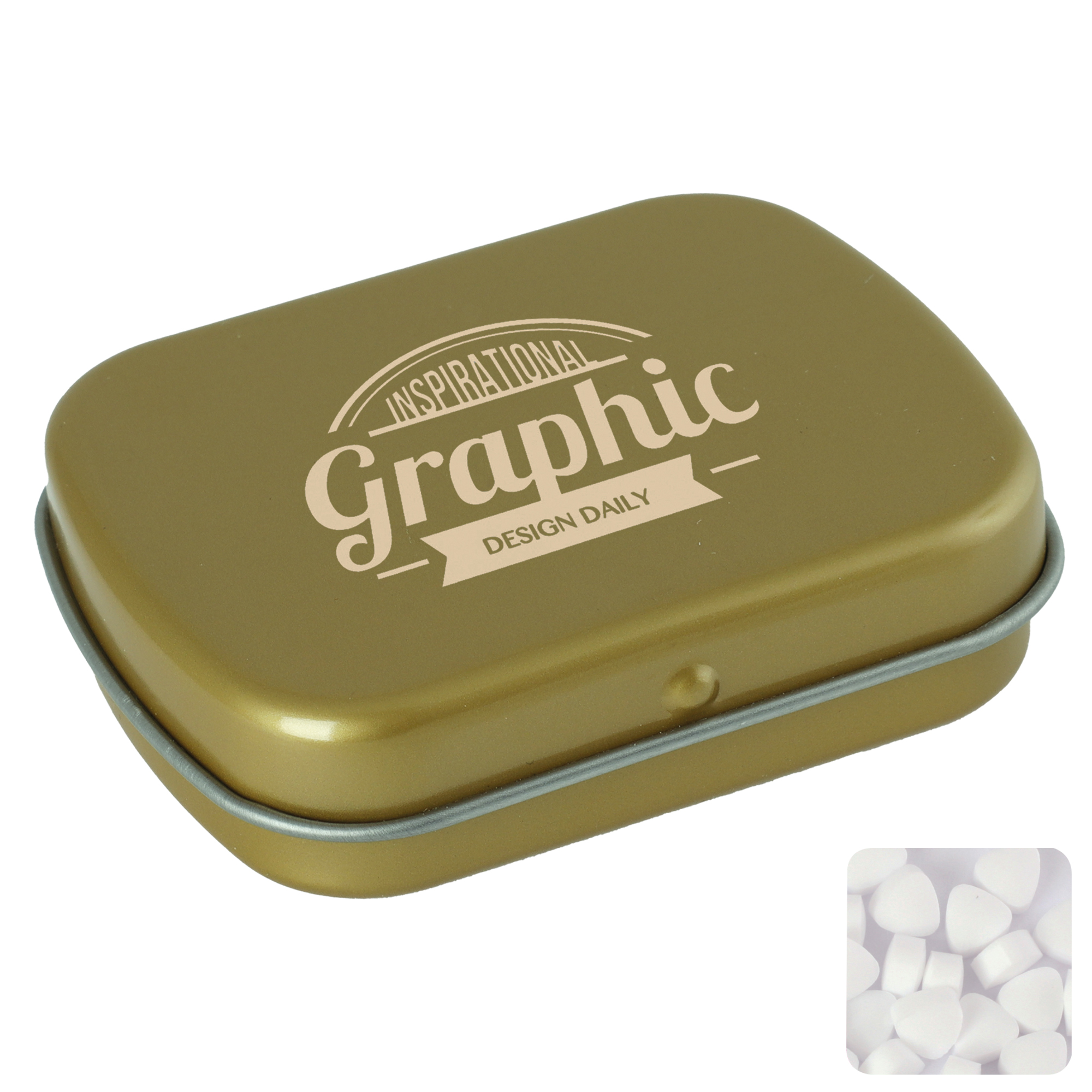 Picture of Flat hinged tin with sugar free mints