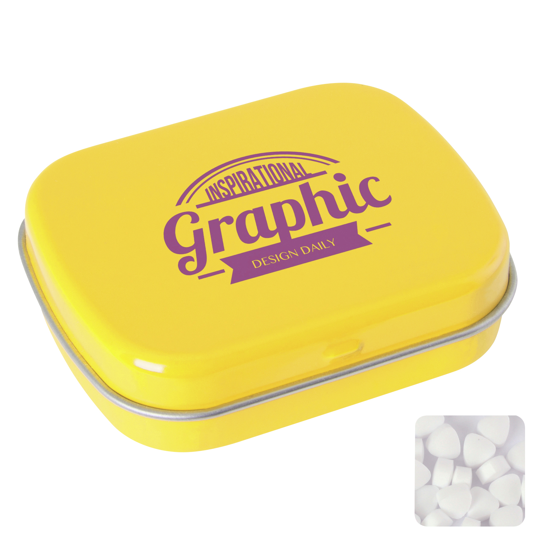 Picture of Flat hinged tin with sugar free mints