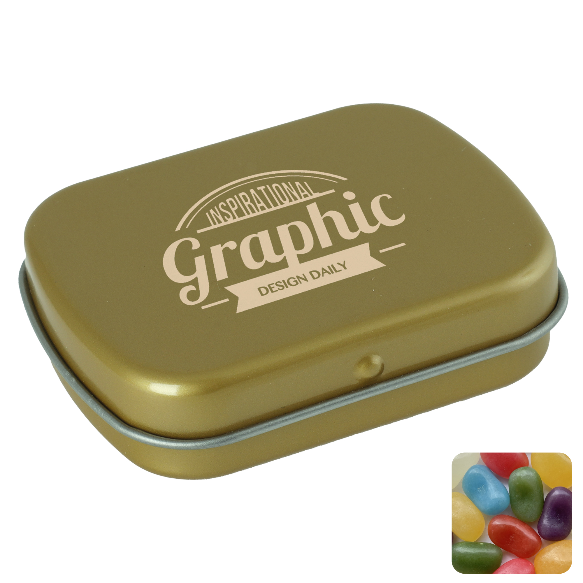 Picture of Flat hinged tin with jelly beans