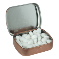 Flat hinged tin with dextrose mints CX0100_871 (Rose Gold)