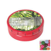 Round click tin with choco's CX0133_008 (Red)