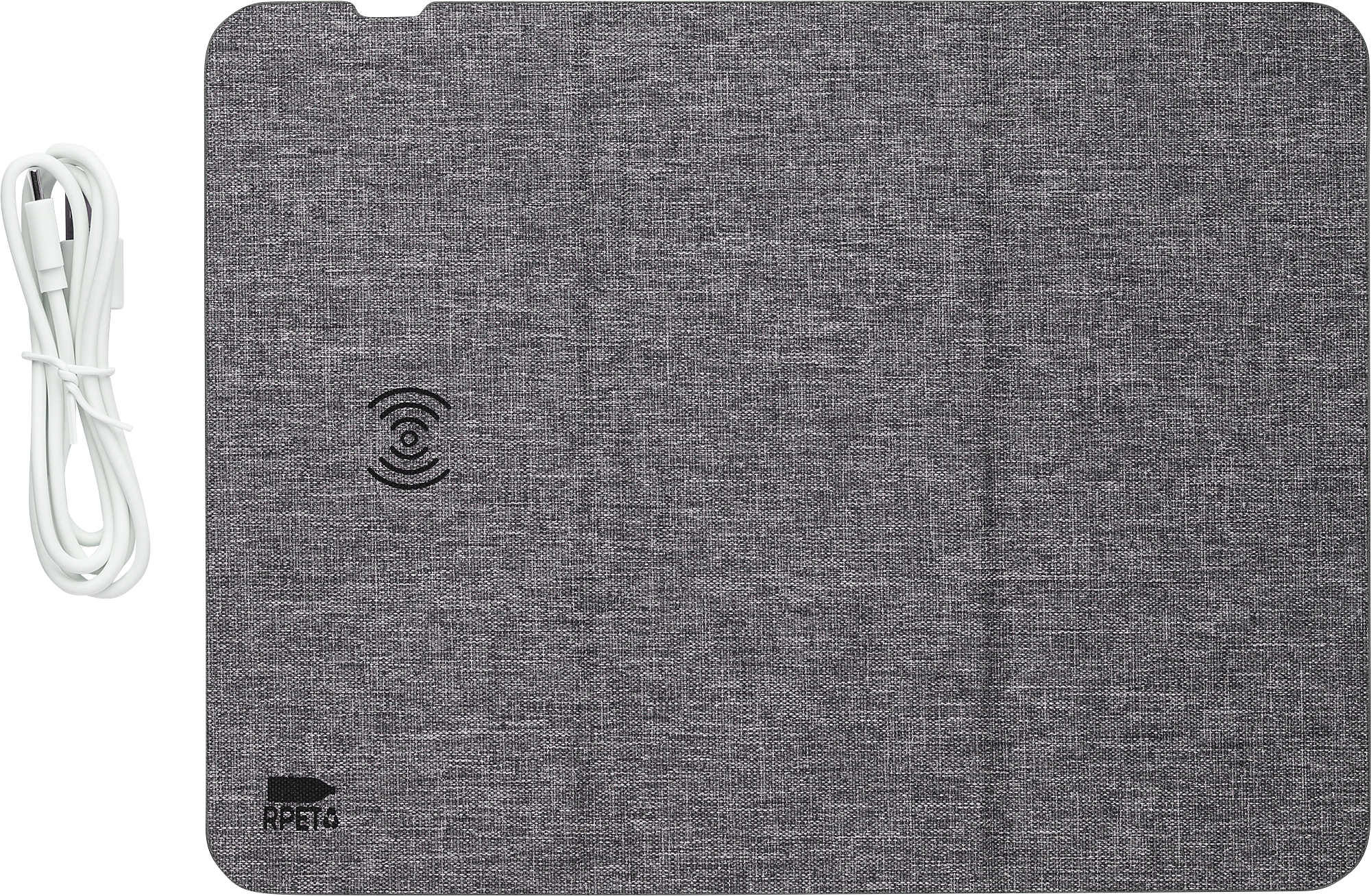 Picture of RPET wireless charger mouse mat/phone stand