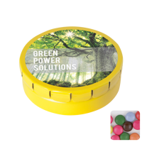Round click tin with choco's CX0133_006 (Yellow)