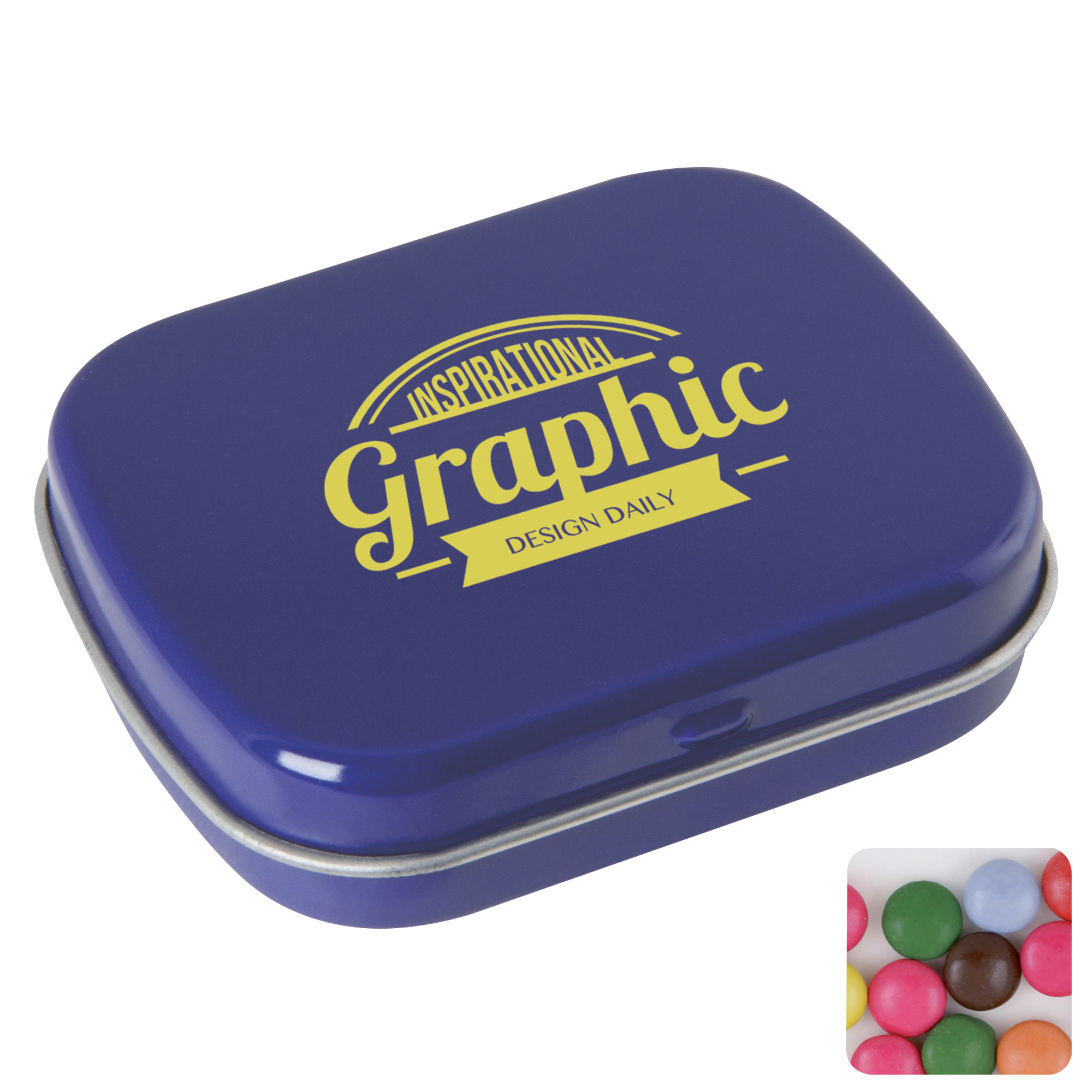 Picture of Flat hinged tin with choco's