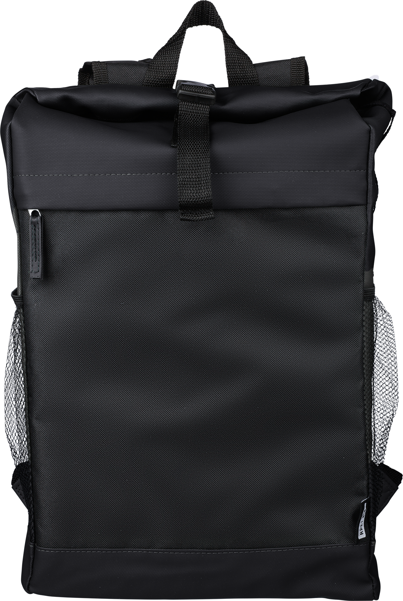 Picture of RPET polyester roll-top backpack.
