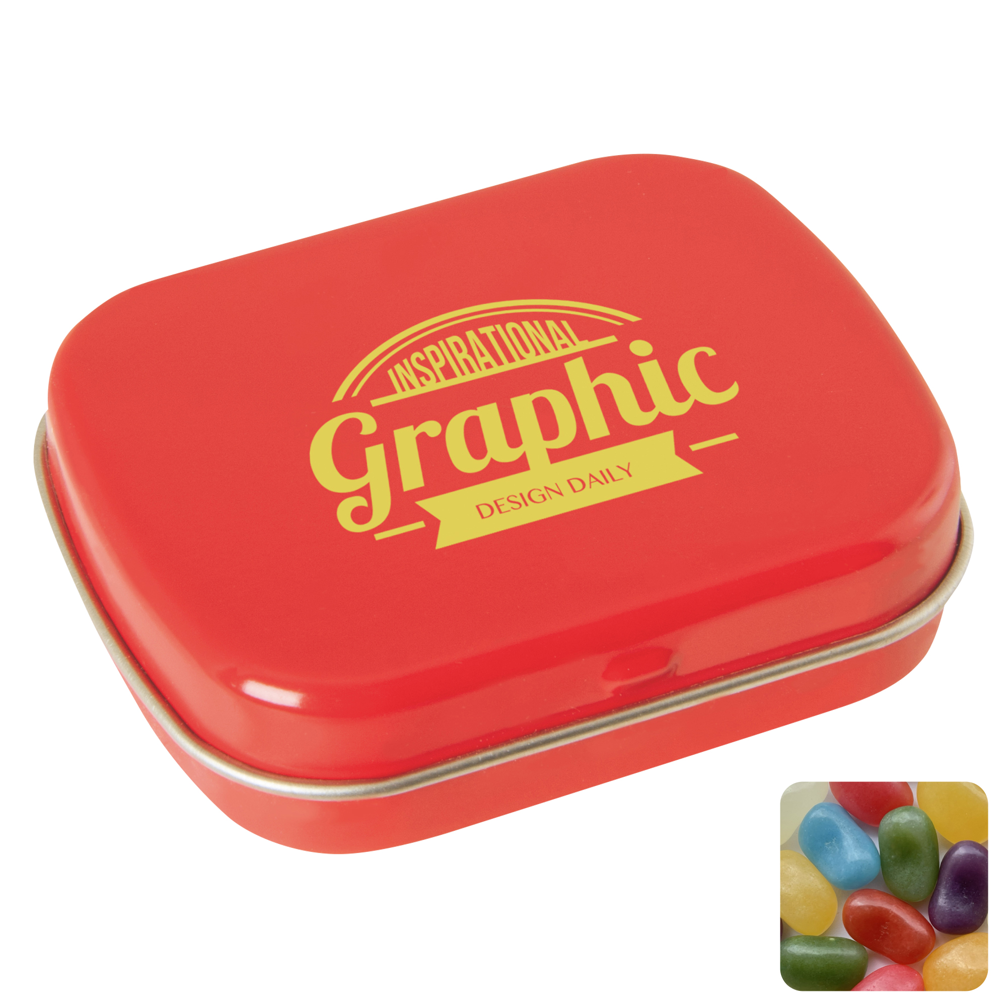 Picture of Flat hinged tin with jelly beans