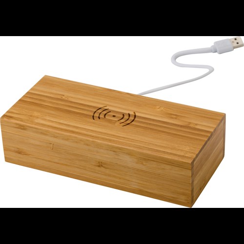 Bamboo wireless charger and clock