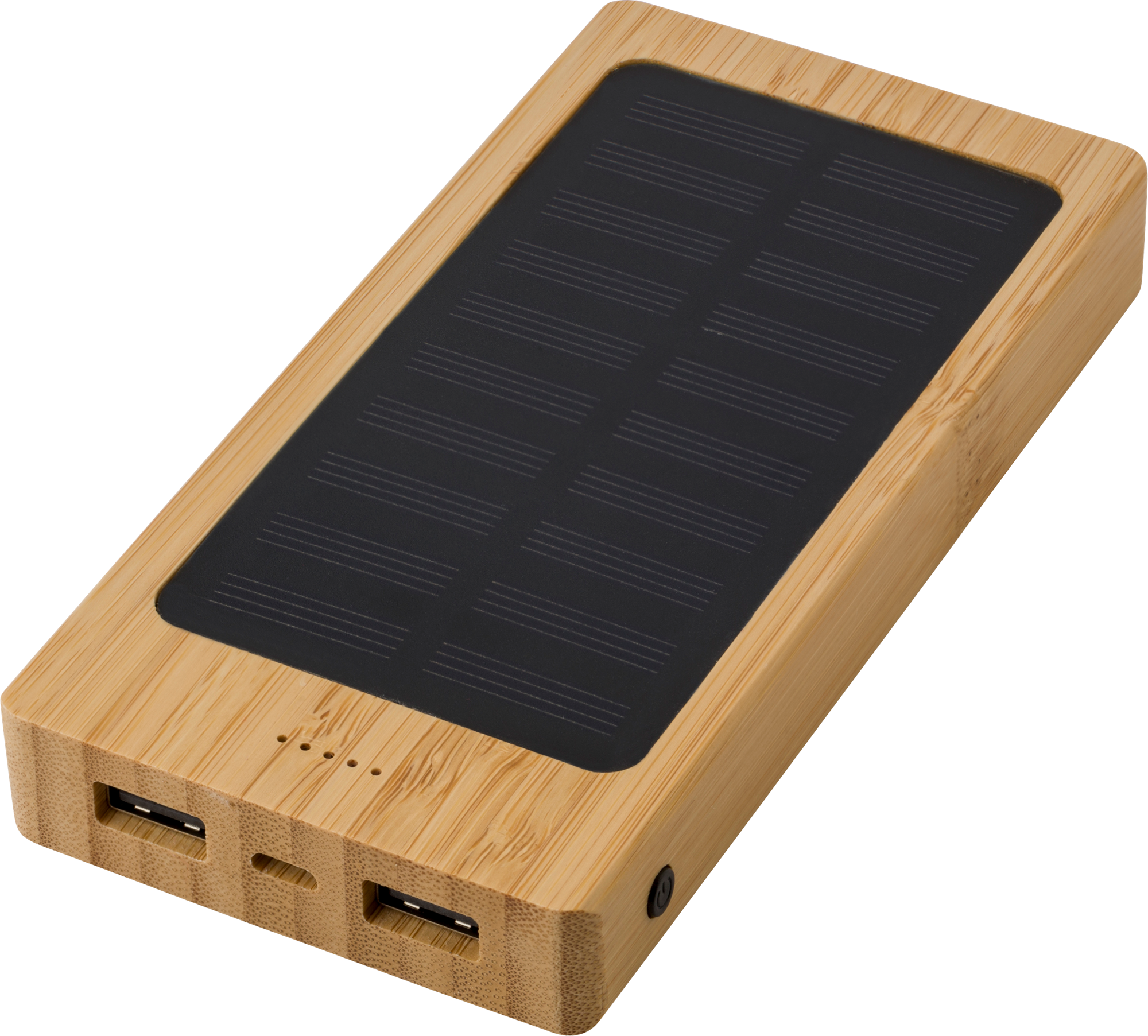 Picture of Bamboo solar power bank. (8000 mAh)