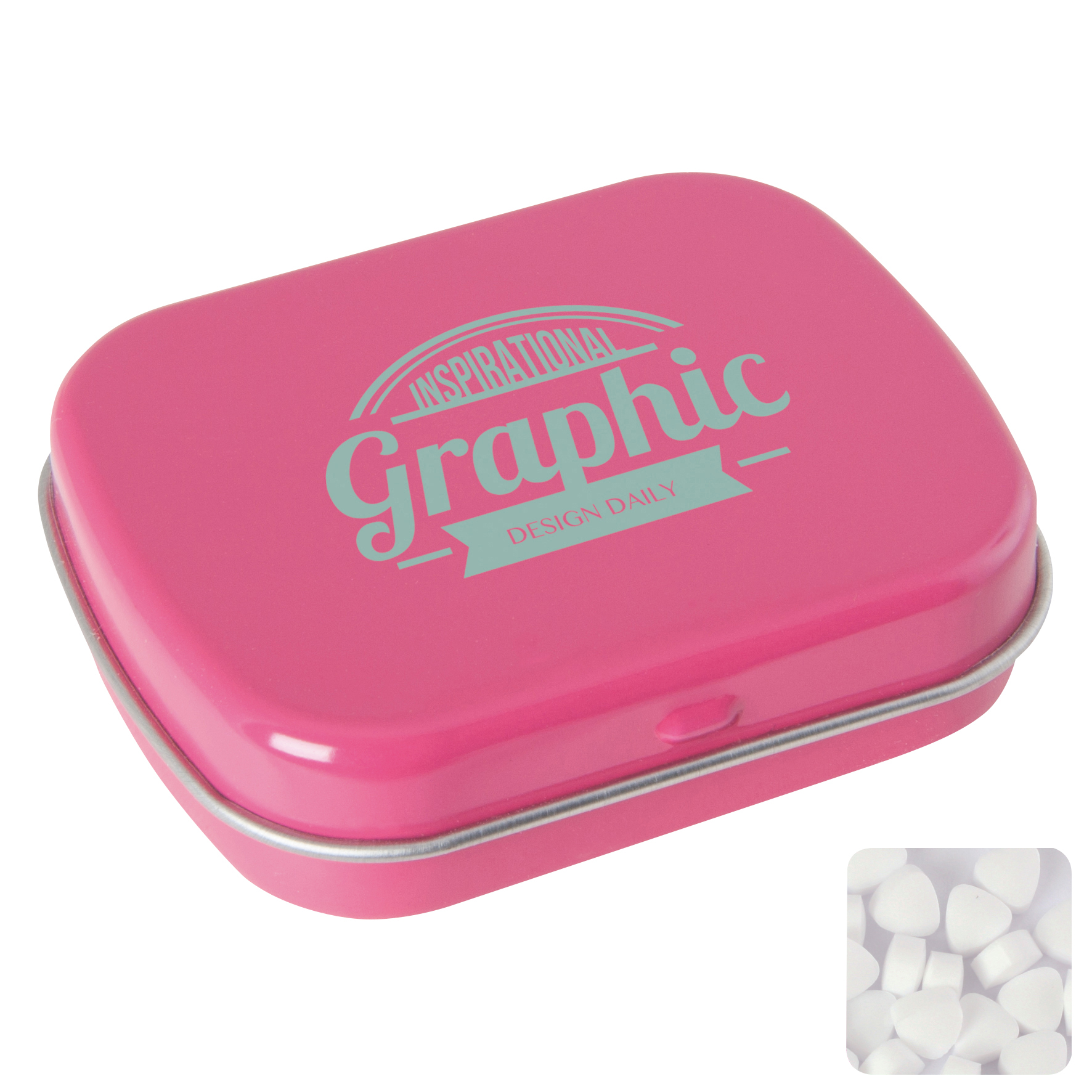 Picture of Flat hinged tin with sugar free mints