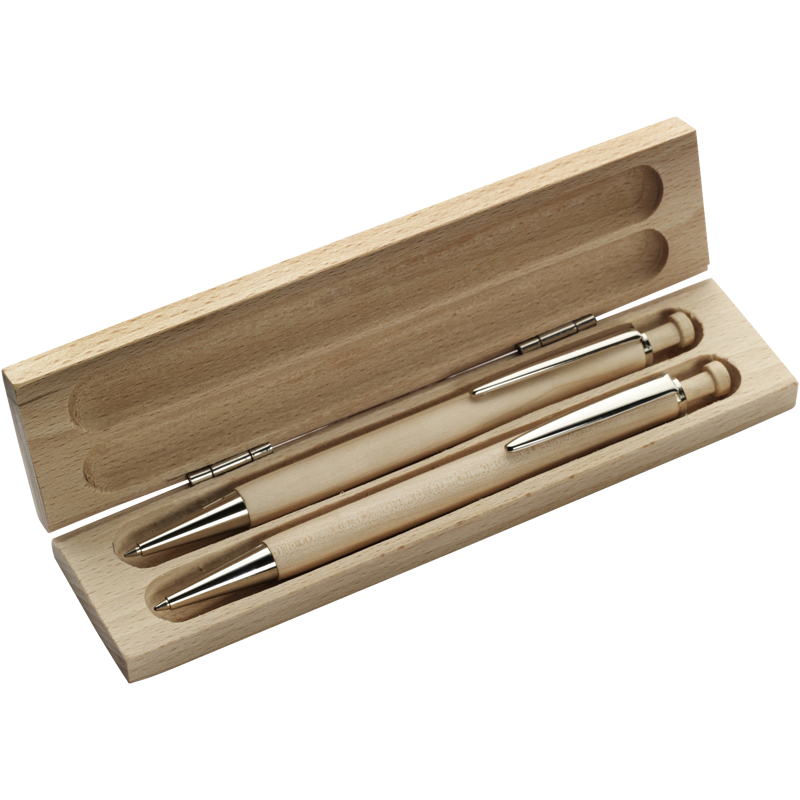 Wooden pen and pencil set 5741_011 (Brown)