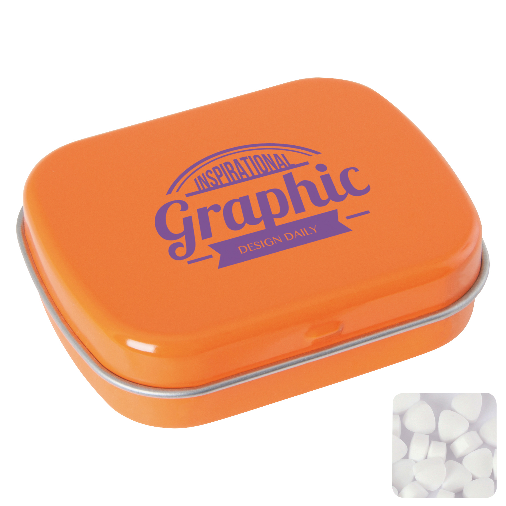 Picture of Flat hinged tin with sugar free mints