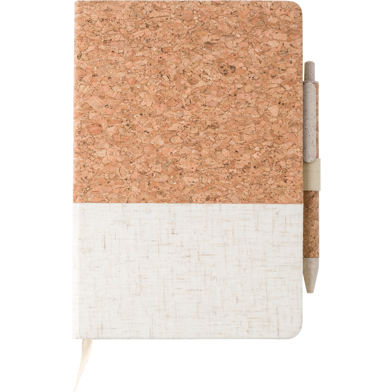 Cork and linen notebook (approx. A5) 9312_011 (Brown)
