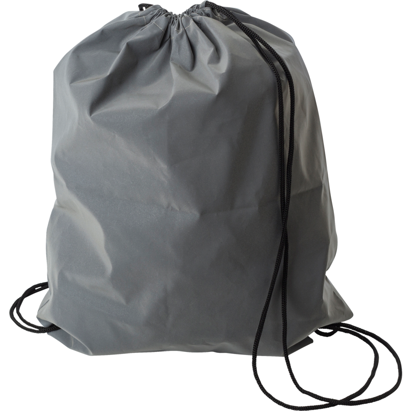 Synthetic fibre (190D) reflective drawstring backpack 432545_003 (Grey)