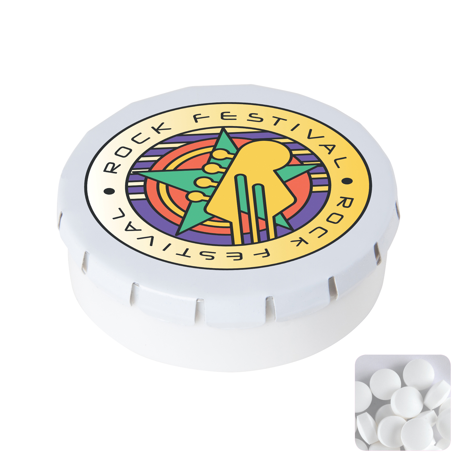 Picture of Round click plastic pot with sugar free mints