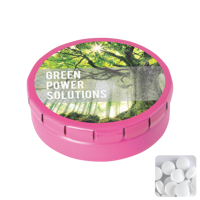 Round click tin with dextrose mints CX0130_017 (Pink)
